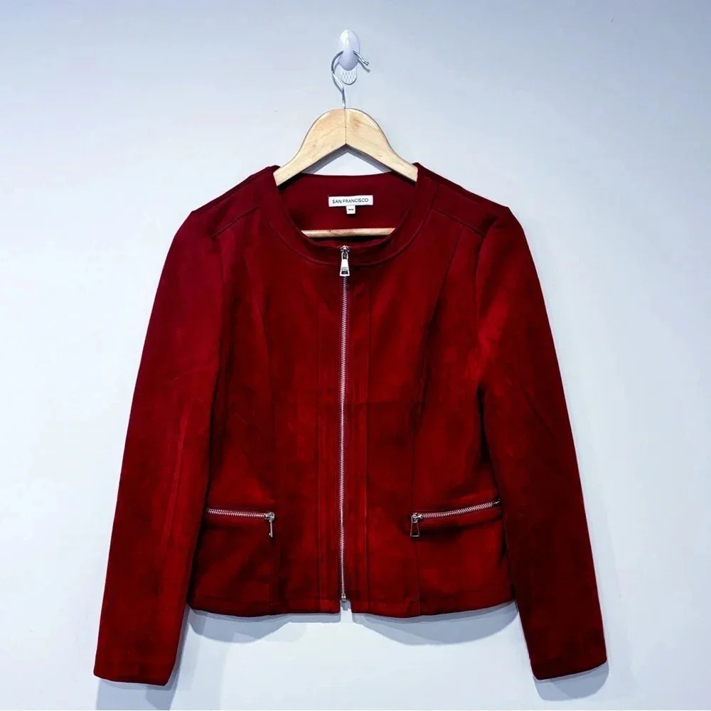 SAN FRANCISCO Burnt orange faux suede jacket
